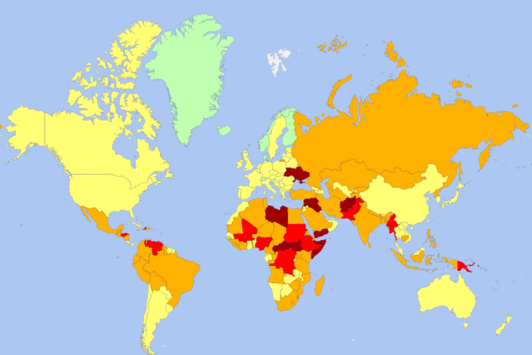 Objavljena mapa najopasnijih zemalja na svetu: U njima niko nije bezbedan