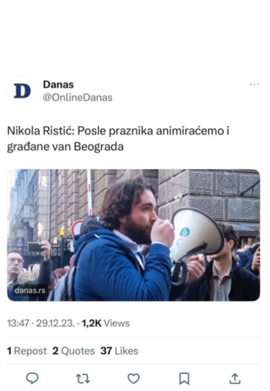 Lažni student najavio: Nije samo Beograd, zagorčaćemo život celoj Srbiji!