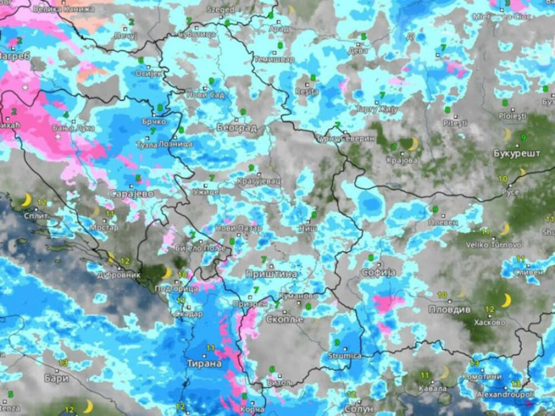Ovako će se snežni talas kretati kroz Srbiju iz časa u čas! Počinje noćas, dolazi sa severa, naša zemlja u olujnoj zoni - stiže jaka zima