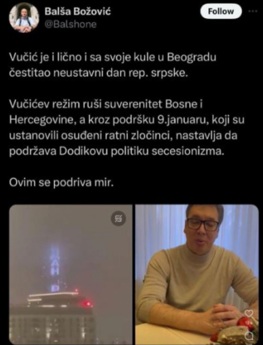 NATO opozicija udarila na Vučića zbog podrške Republici Srpskoj: "Dokle ćeš da podržavaš zločinačku tvorevinu, predsedniče?!" (FOTO)