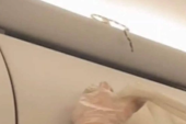 Da li je ovo vaš najveći strah? Zmija u avionu! Reptil snimljen iznad kasete za prtljag usred leta pred užasnutim putnicima (VIDEO)