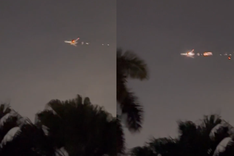 Boingov avion se zapalio u vazduhu! Snimljen zastrašujući trenutak, planuo samo nekoliko minuta posle poletanja (VIDEO)
