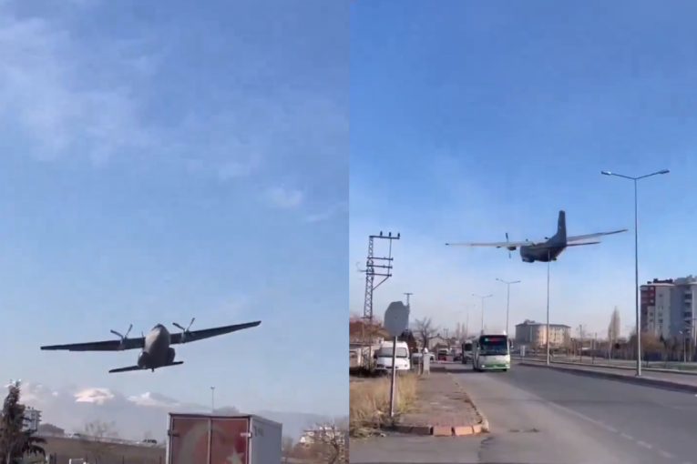 Drama u Turskoj! Vojni avion iznenada krenuo da ponire, leteo neposredno iznad vozila! (VIDEO)