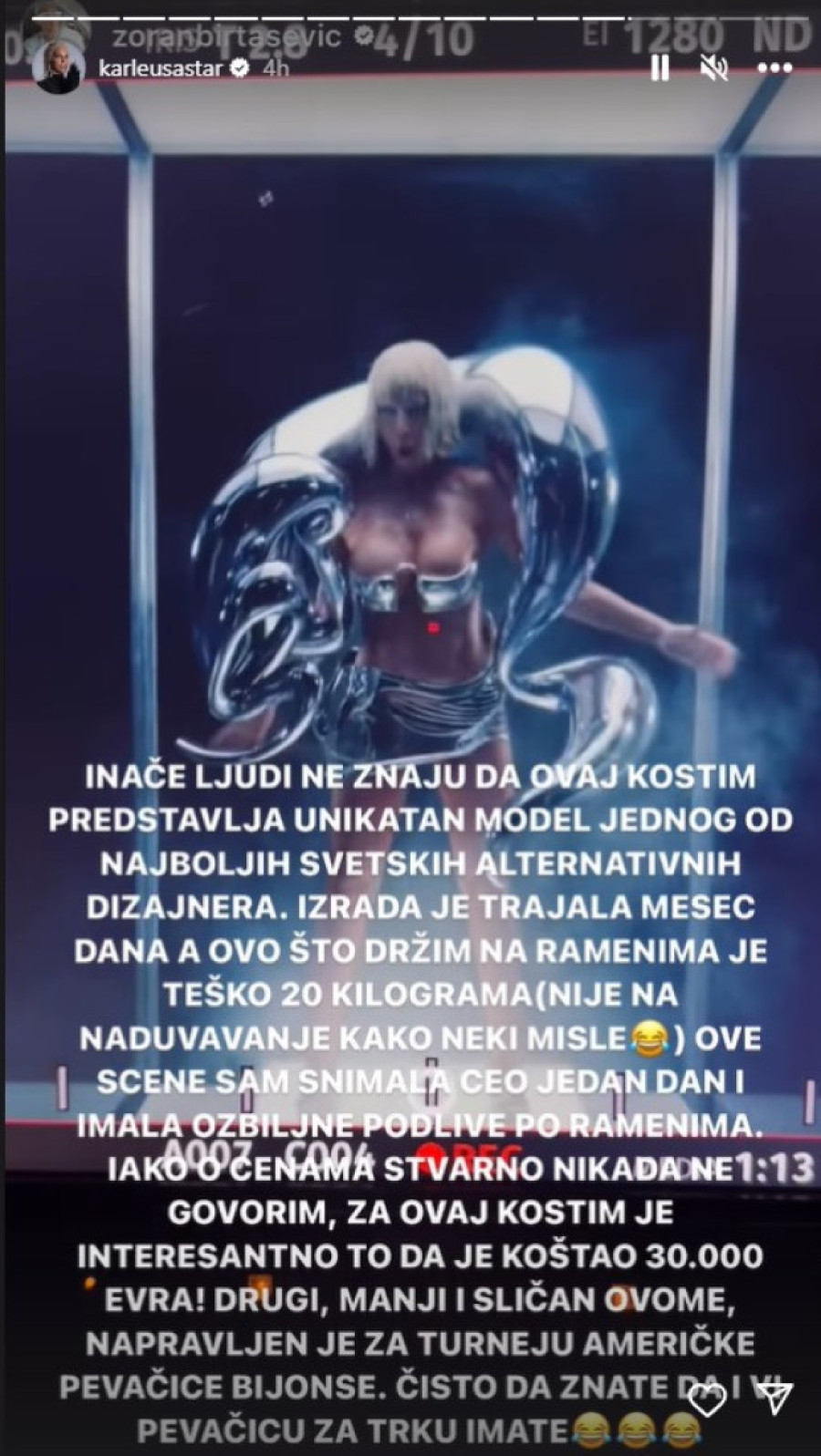 Koliko košta najskuplji kostim Jelene Karleuše: "Držala sam na ramenima 20 kilograma!" Pevačica imala podlive (FOTO)