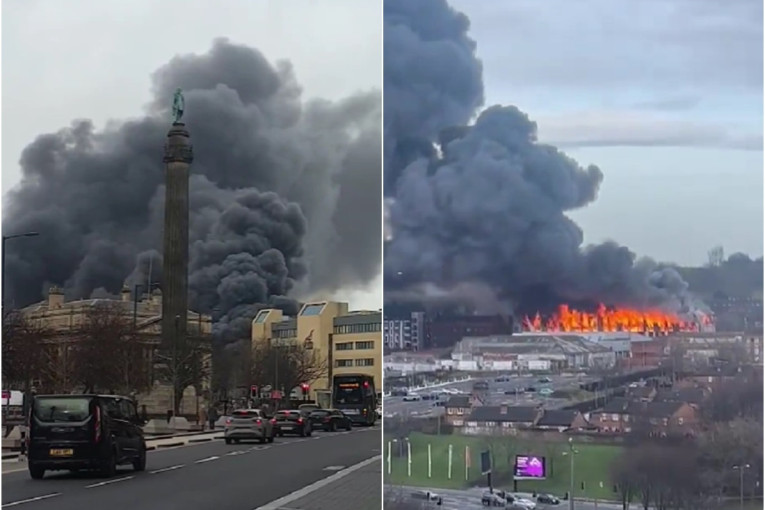 Veliki požar izbio u Liverpulu: Crni dim se nadvio nad celim gradom, zgrada preti da se uruši, evakuacija stanara je toku! (VIDEO)