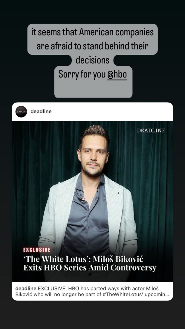 Oglasila se supruga Miloša Bikovića nakon njegovog izbacivanja iz serije "Beli lotos": Evo šta je objavila na mrežama (FOTO)