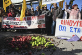 Haos u Evropi ne jenjava: Grčki poljoprivrednici na nogama, bacali jabuke i kestenje po ulicama, prete blokadom auto-puteva (FOTO)