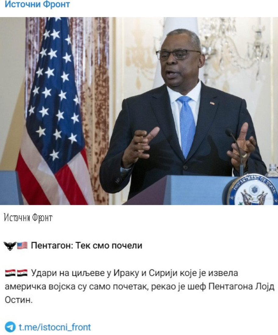 Pentagon o napadu na Siriju i Irak: Tek smo počeli!