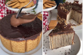 Najlakša moguća keks-torta sa pudingom: Spajaju se po dva keksa i ređaju ukrug (VIDEO)