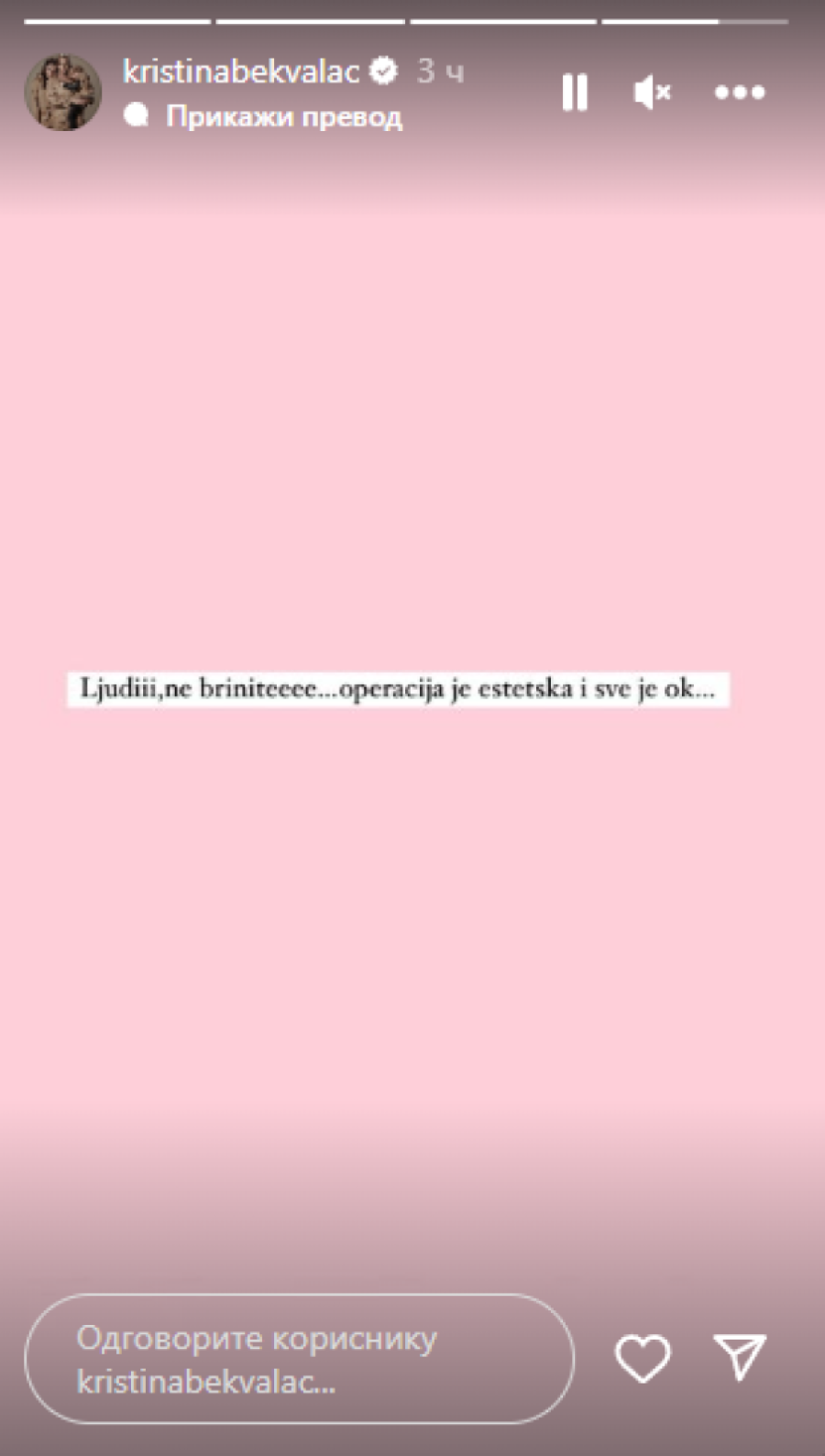 Kristina Bekvalac otišla na operaciju: Objavila sliku iz bolnice, pa otkrila o čemu je reč (FOTO)