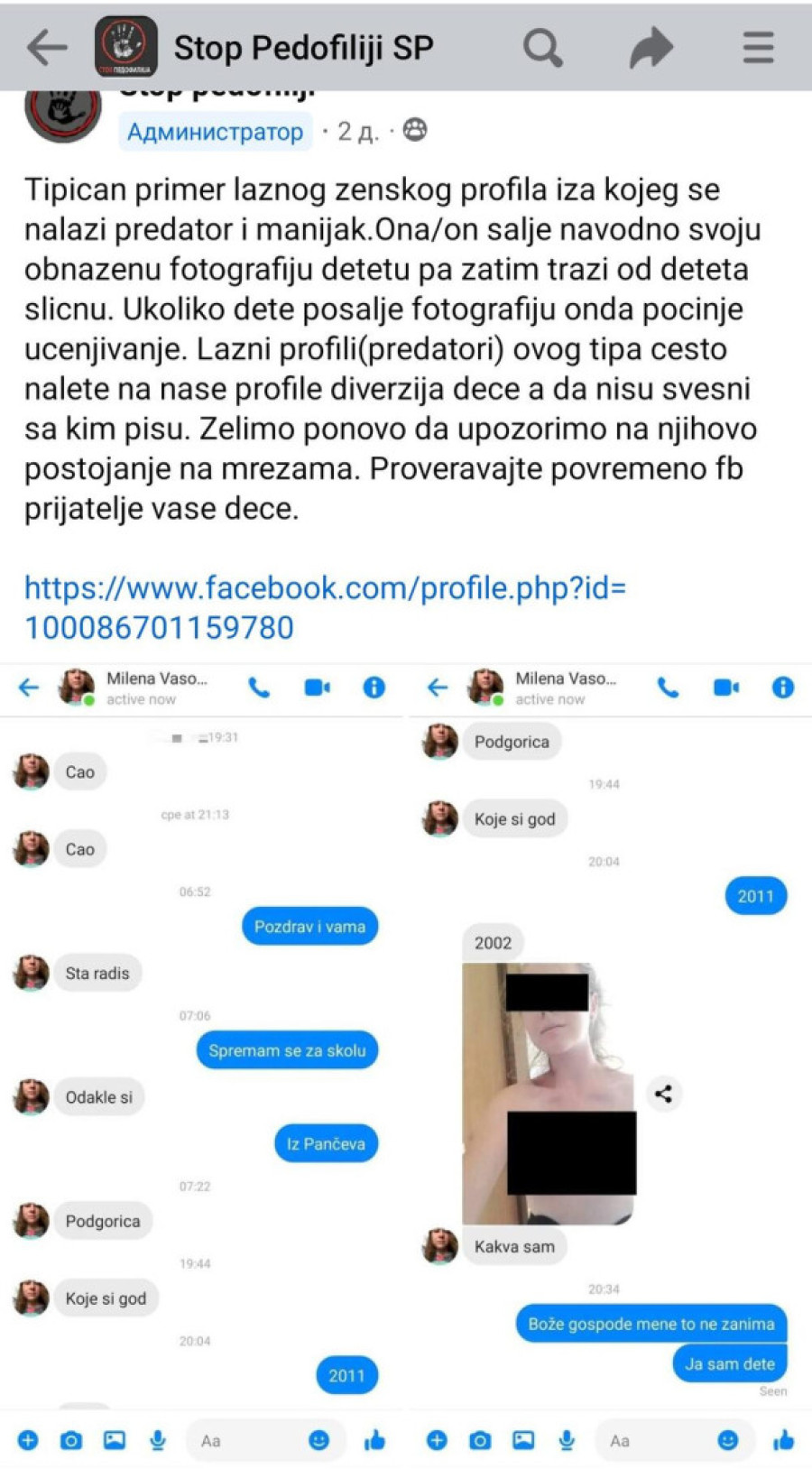 Na mrežama se predstavlja kao devojčica i šalje gole slike: Upozorenje na manijaka, pokušava da ucenjuje