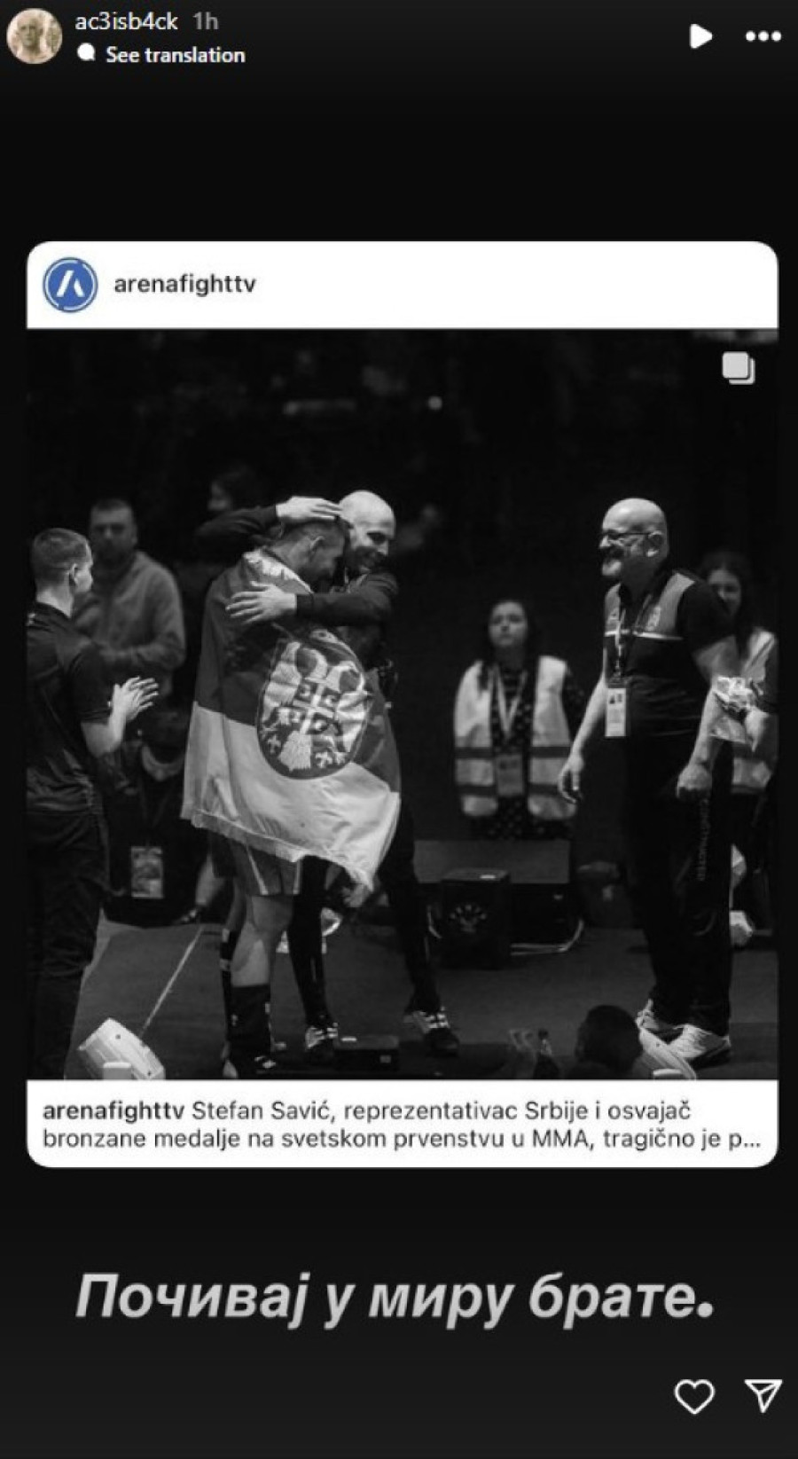 Ražnatović potresen smrću MMA borca: Počivaj u miru, brate (FOTO)