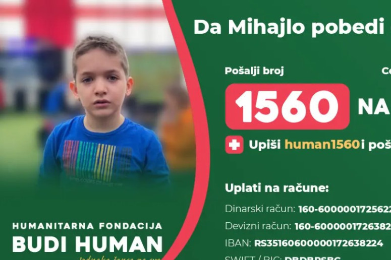 Osmogodišnji Mihajlo Orešćanin je operisan od tumora na mozgu i potrebna mu je naša pomoć
