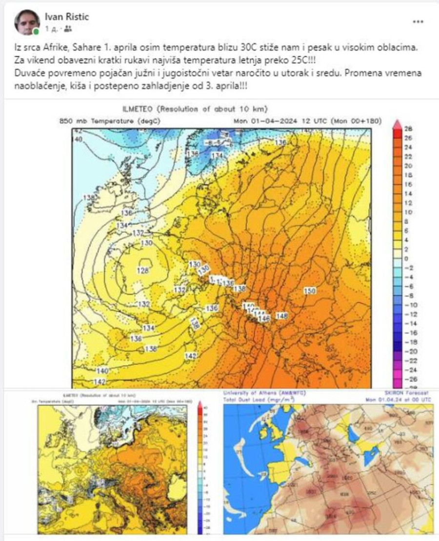 Vreli talas iz Afrike stiže u Srbiju: Za vikend 30 stepeni i kratki rukavi, a onda jako zahlađenje i moguć sneg!