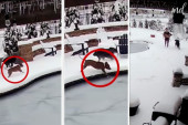 Dramatični snimak hrabre vlasnice koja uleće u bazen s ledom da bi spasla voljeno kuče (VIDEO)