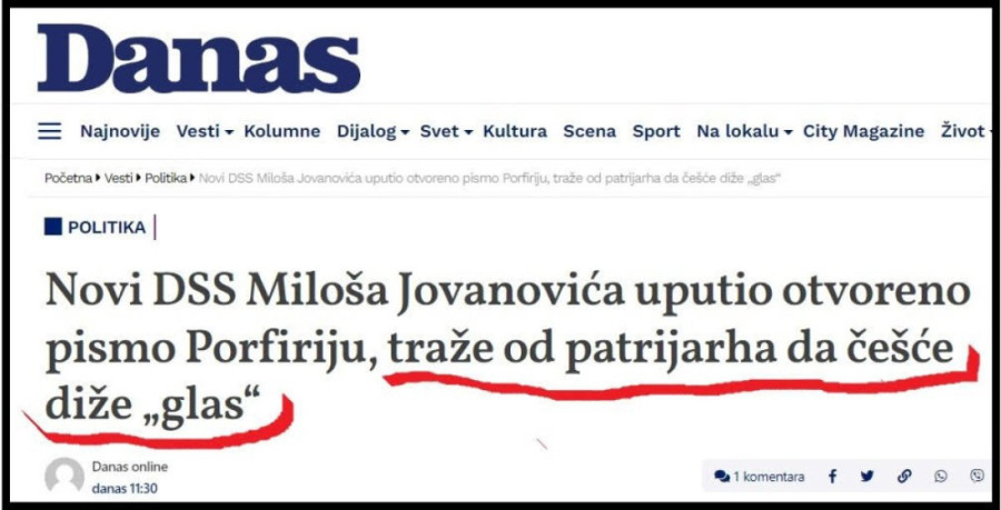 Nebojša Bakarec: Šta je Miloš Jovanović "zaboravio" da napiše patrijarhu Porfiriju?