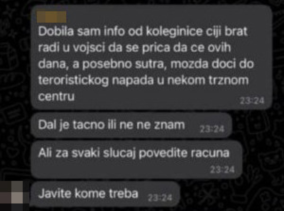 Novo zastrašivanje građana Srbije! Porukama o navodnom terorizmu dižu paniku među narodom (FOTO)