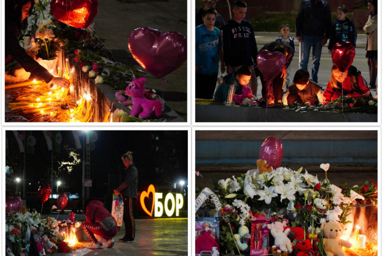 Potresne scene iz Bora: Građani pale sveće i polažu cveće za malu Danku! (FOTO/VIDEO)