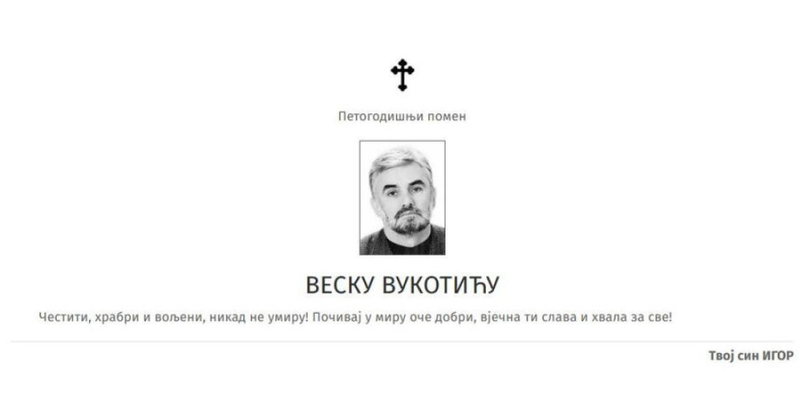 "Čestiti, hrabri i voljeni, nikad ne umiru! Počivaj u miru oče dobri": Oglasio se odbegli Igor Vukotić