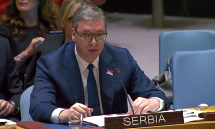 Obraćanje Vučića u sedištu UN: "Nadam se da ćemo nastaviti dijalog sa Prištinom, preduslov za sve je formiranje ZSO"