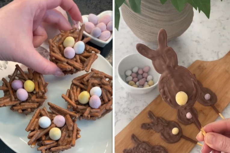 Razveselite dečicu za Uskrs: Grisine u slatkim gnezdima i zekama od čokolade, lako se pravi, a veoma je dekorativno (VIDEO)