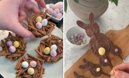 Razveselite dečicu za Uskrs: Grisine u slatkim gnezdima i zekama od čokolade, lako se pravi, a veoma je dekorativno (VIDEO)
