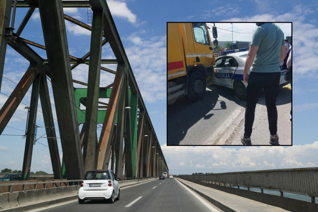 Strašan sudar na Pančvcu: Kamionom se zakucao u policijski automobil! (FOTO)