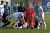 Užasna scena! Mladom srpskom reprezentativcu smrskano lice, morao je na hitnu operaciju (UZNEMIRUJUĆI SNIMAK)