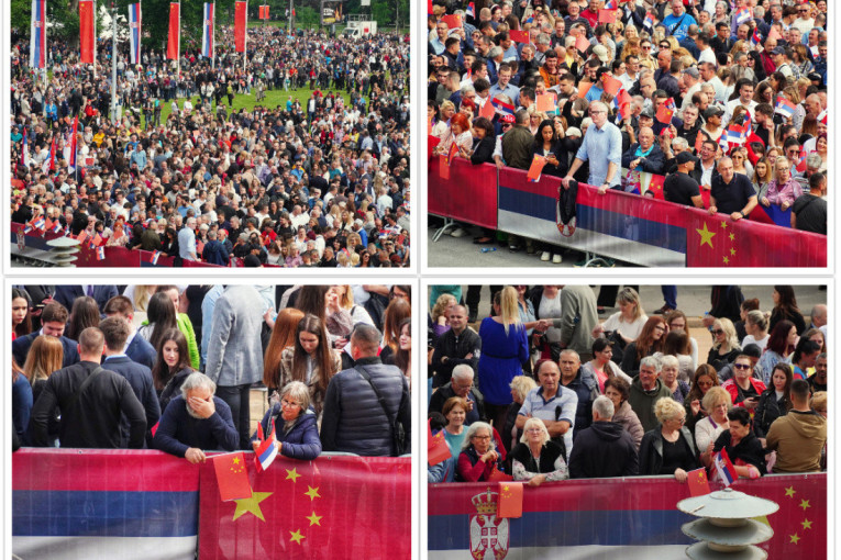 Veličanstven doček ispred Palate Srbija: Hiljade ljudi došlo da pozdravi kineskog predsednika (FOTO)