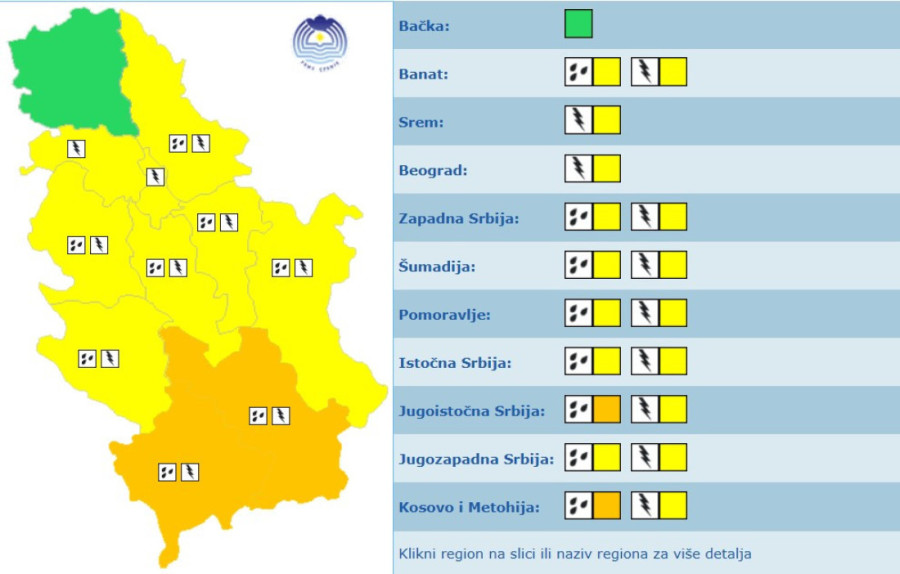 U ovim delovima zemlje će pljuštati u naredna dva sata: RHMZ objavio gde stižu nepogode