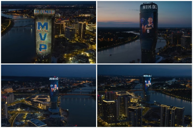 I Beograd se poklonio Jokiću! Najviša zgrada u znaku najboljeg na svetu (VIDEO)