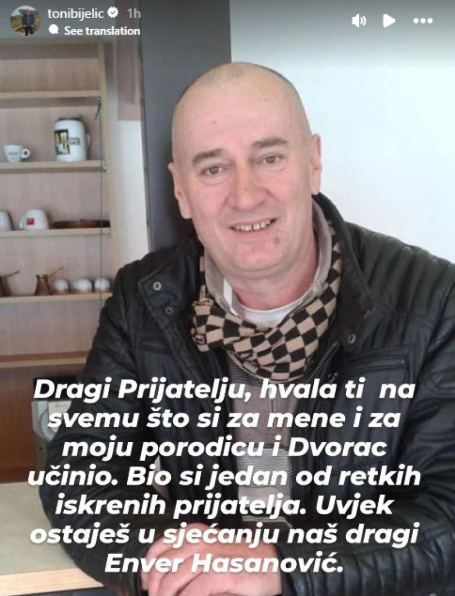 Toniju Bijeliću preminuo prijatelj: "Hvala ti na svemu što si za mene, moju porodicu i dvorac učinio"