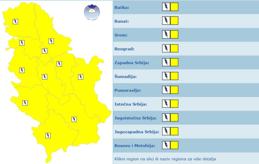 RHMZ najavio pljuskove s grmljavinom, evo koje delove zemlje će da pogode