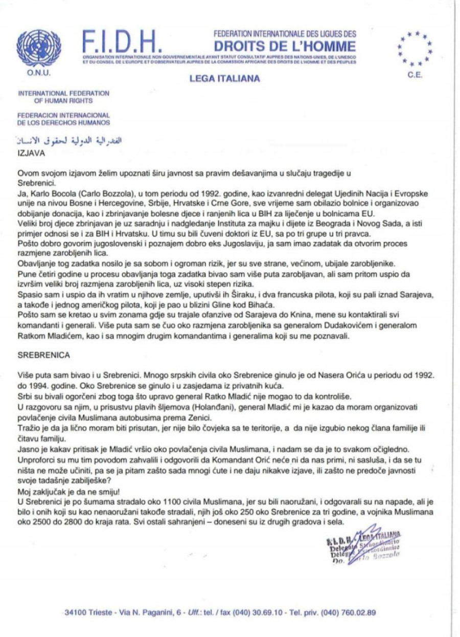 ISPRAVKA: Bozola: Dodik samo želi da se poštuje Dejtonski sporazum