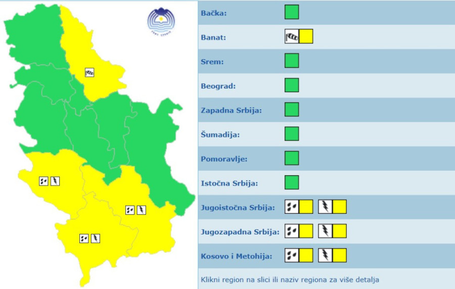 Danas oblačno, u pojedinim delovima mogući pljuskovi, spremite se za padavine i jak vetar do kraja nedelje
