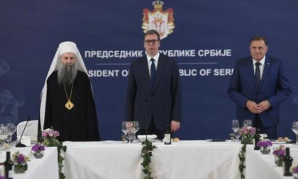Vučić ugostio patrijarha Porfirija i Sabor SPC: Zahvalio sam što se bave pitanjem nametnute rezolucije o Srebrenici (FOTO)
