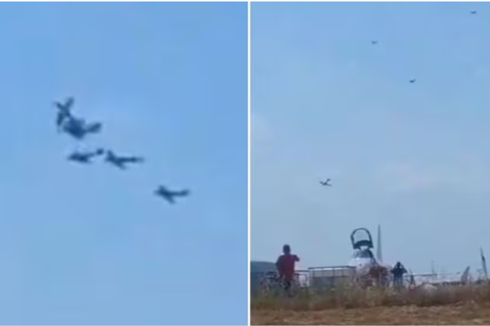 Snimljen trenutak sudara dva aviona! Jedna letelica okrznula drugu, a onda su počeli da padaju - pilot poginuo (VIDEO)