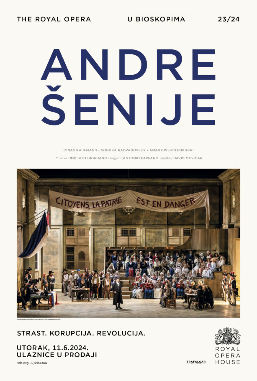 Čuvena opera "Andre Šenije" u direktnom prenosu iz Londona: Epska drama o revoluciji i zabranjenoj ljubavi
