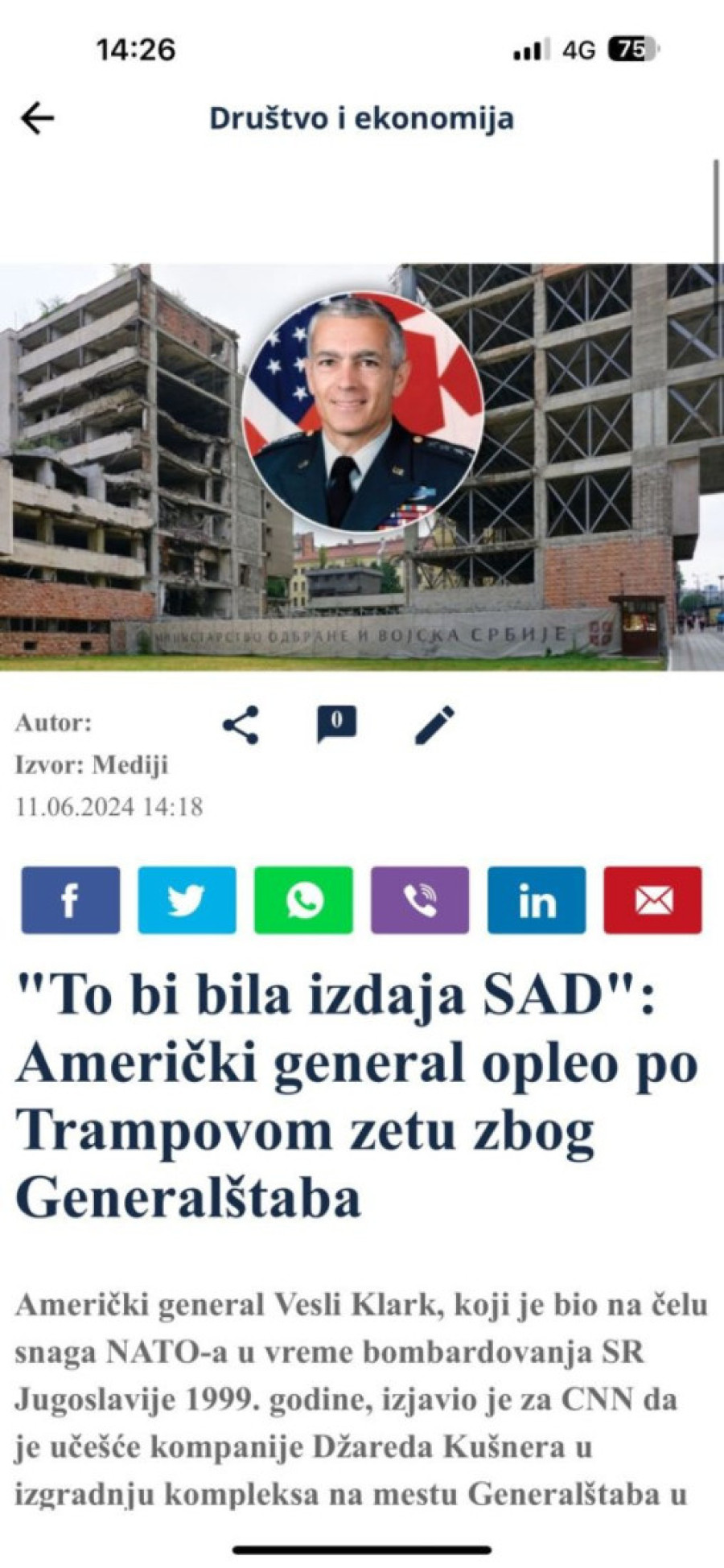 Može li srpska opozicija da padne niže od ovoga: Sada su se udružili i sa krvnikom Veslijem Klarkom, koji je ubijao Srbe! (FOTO)