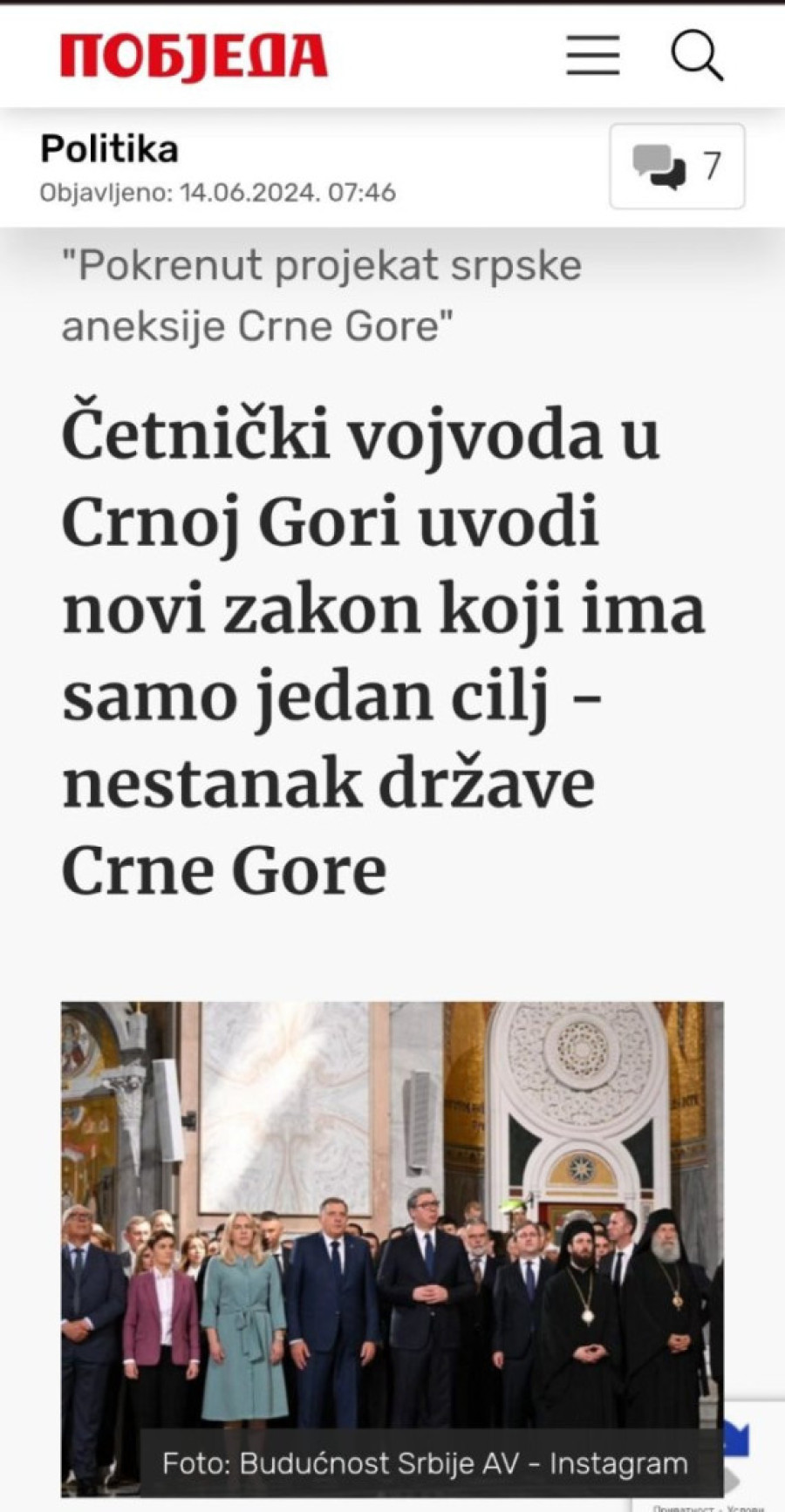 Žestoka antisrpska kampanja milogorske proustaške Pobjede: Na ovakvim lažima o Srbiji i predsedniku Vučiću bi im i Pavelić pozavideo! (FOTO)