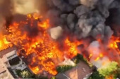 Veliki požar na pijaci u Skadru! Na licu mesta bilo preko 100 vatrogasaca, u pomoć pritekle kolege iz Crne Gore (VIDEO)