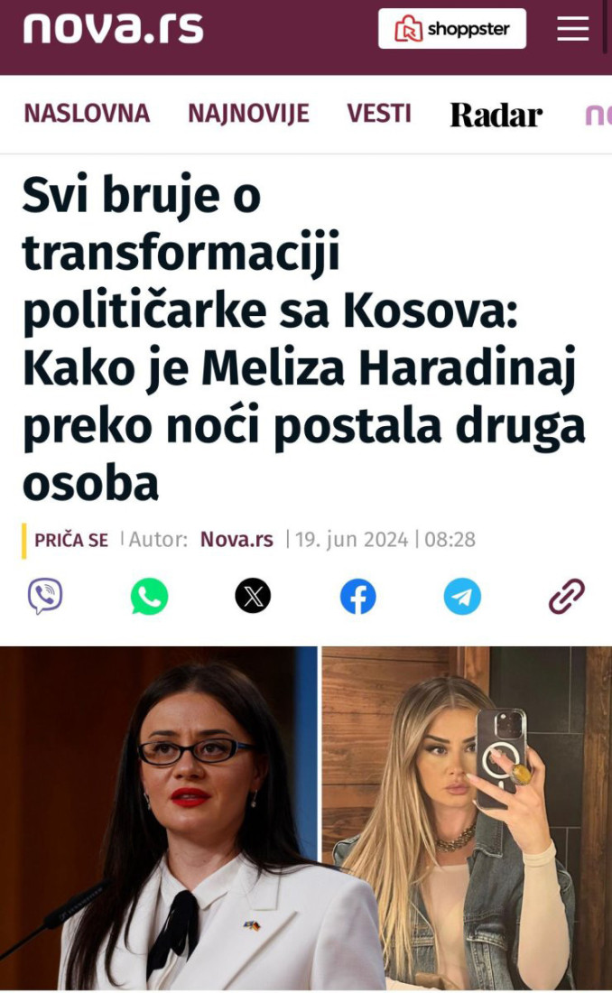 Umesto o patnji srpskog naroda, Šolakovi mediji pišu o modnim transformacijama albanske političarke (FOTO)