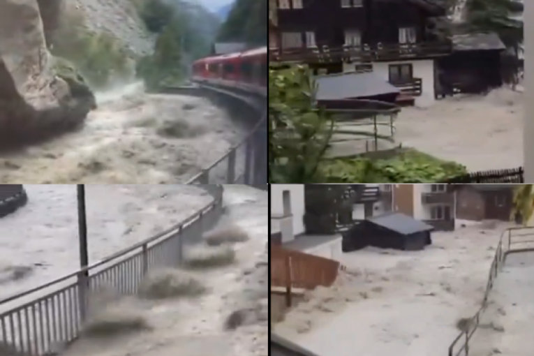 Švajcarsku pogodile stravične padavine: Popularno odmaralište odsečeno od sveta, ljudi zatrpani posle odrona (VIDEO)
