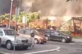 Veliki požar na Novom Beogradu: Gori kafić u stambenoj zgradi, vatra se proširila i na stan iznad
