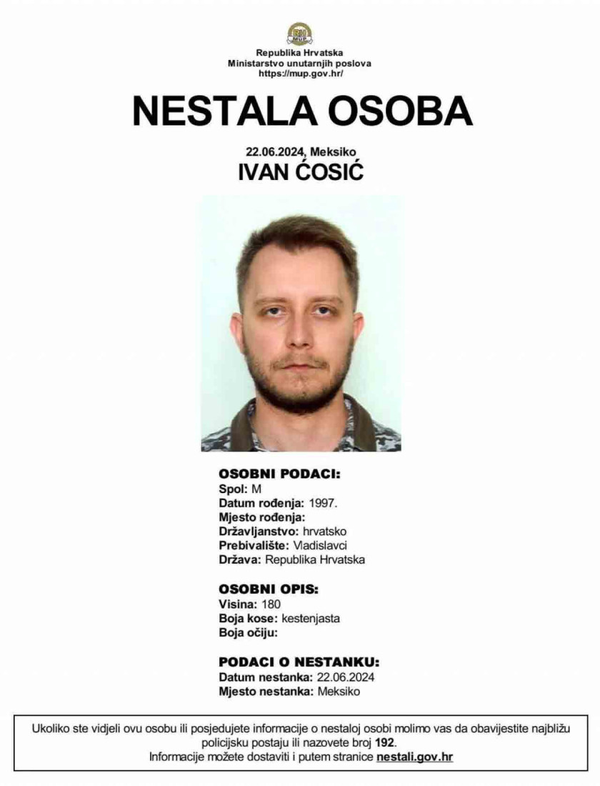 Ivana Ćosića nema već tri dana: Nestao u Meksiku (FOTO)