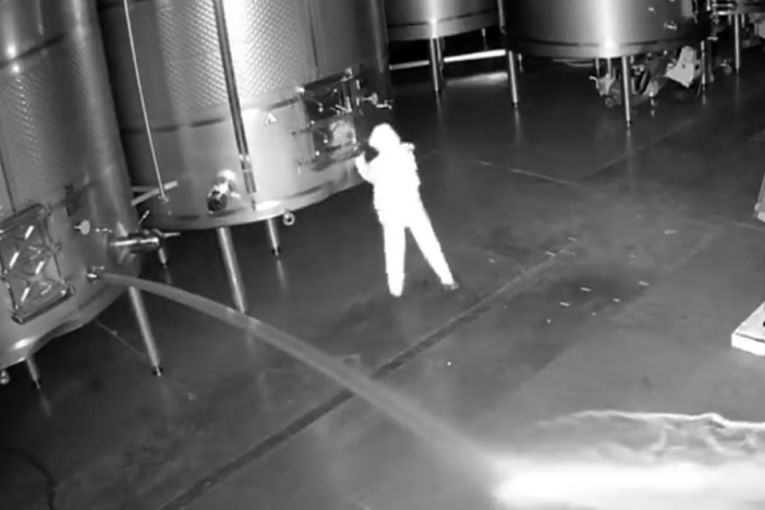 Uhapšena žena koje je prolila vino vredno 2,5 miliona evra: Ušla u magacin s kapuljačom i krenula da otvara rezervoare (VIDEO)