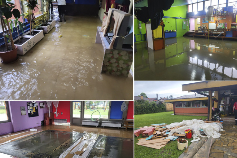 Obilne padavine u Mionici, ulice i domaćinstva poplavljena: Evakuisano pet vaspitačica - "skoro sve je uništeno" (FOTO)