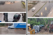 Potop u Kruševcu! Četiri osobe evakuisane iz automobila, grom udario u strujomer, oluja iščupala orah iz korena (VIDEO)