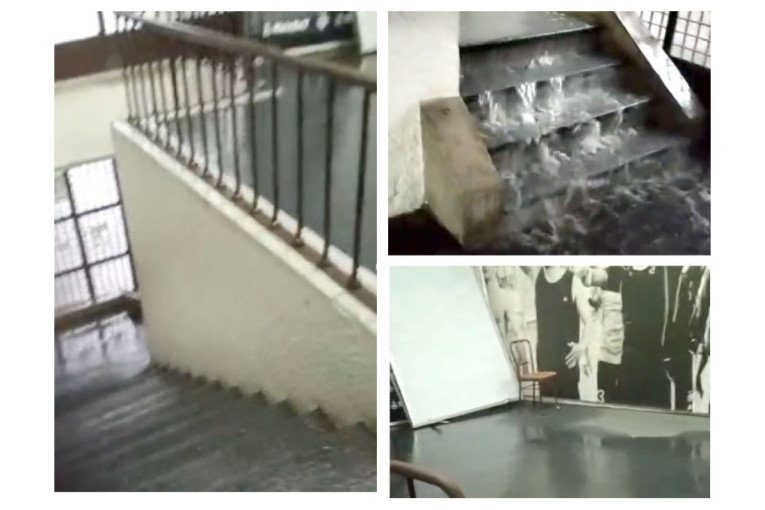 Potop na stadionu Partizana! Pojavili se jezivi snimci, voda se sliva niz stepenice sve pod vodom (VIDEO)