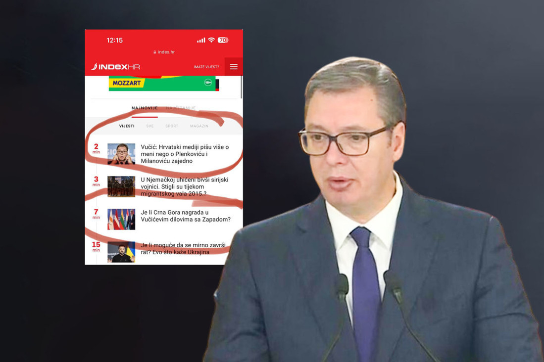 Ustaški Indeks potvrdio da je Vučić bio u pravu: Mediji u Hrvatskoj patološki opsednuti Vučićem i Srbijom, koje stalno napadaju! (FOTO)
